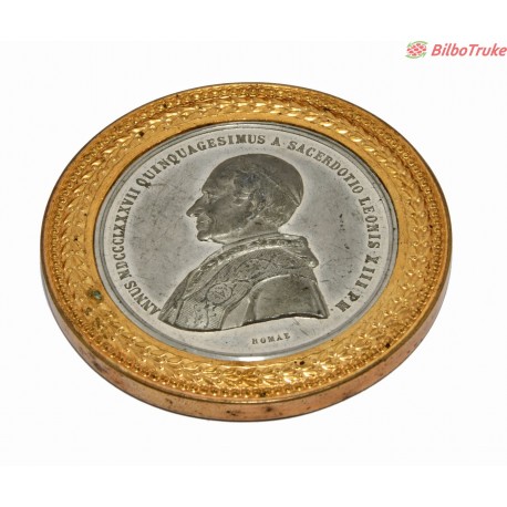 MEDALLA 50 ANIVERSARIO SACEDORCIO LEON XIII (1887)