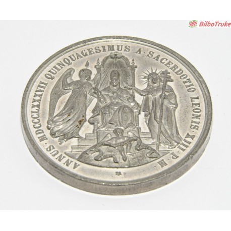 MEDALLA LEON XIII 50 ANIVESARARIO SACERDOCIO 1887