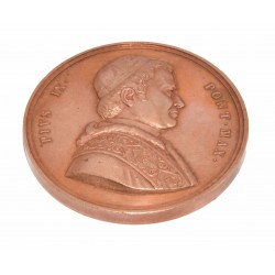 MEDALLA PIO IX AÑO 1857 REGRESO A ROMA DESDE LAS PROVINCIAS ROMANAS