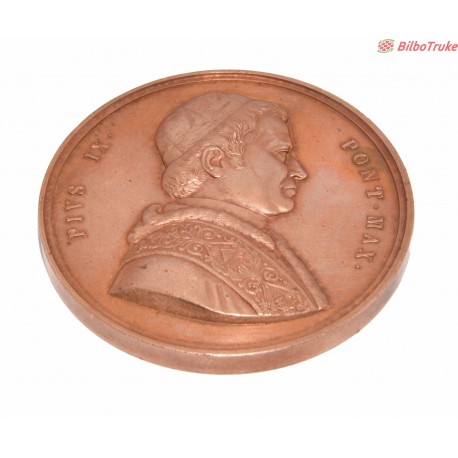 MEDALLA PIO IX AÑO 1857 REGRESO A ROMA DESDE LAS PROVINCIAS ROMANAS