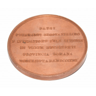 MEDALLA PIO IX AÑO 1857 REGRESO A ROMA DESDE LAS PROVINCIAS ROMANAS