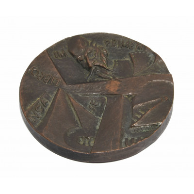 MEDALLA DE BRONCE DE DON QUIJOTE DE LA MANCHA DE J. CARRILERO