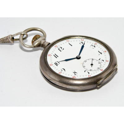 RELOJ DE BOLSILLO DE PLATA CON CADENA