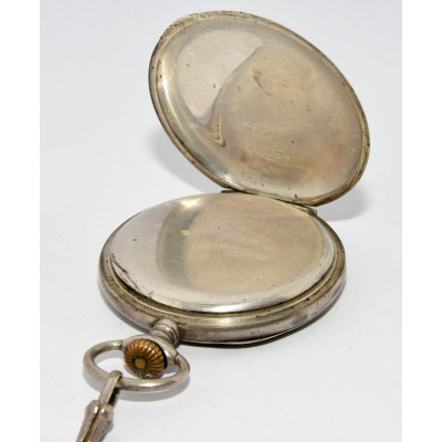 RELOJ DE BOLSILLO DE PLATA CON CADENA