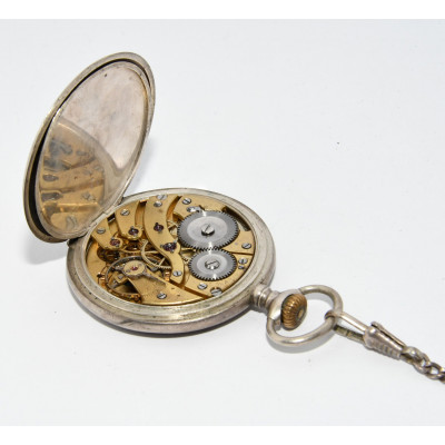 RELOJ DE BOLSILLO DE PLATA CON CADENA