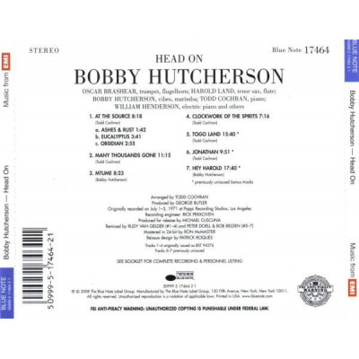 Bobby Hutcherson - Head On (CD, Album, Ltd, RE, RM)