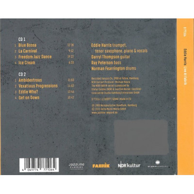 Eddie Harris - Live at Fabrik Hamburg 1988 (2xCD)