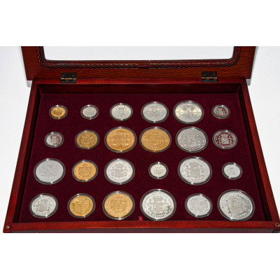 COLECCION 24 MONEDAS HISTORIA DE LA PESETA PLATA