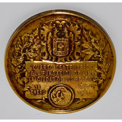 MEDALLA 400 ANIVERSARIO FUNDACION DEL LIMA PIZARRO 1935