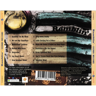 Lucinda Williams - Ramblin' (CD, Album, RE, RM)