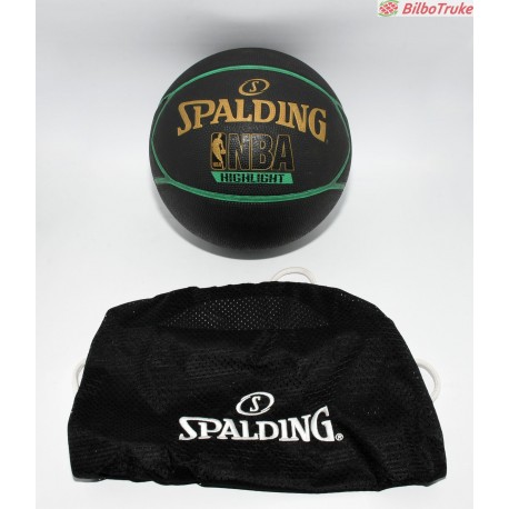 BALON BASKET SPALDING NBA HIGHLIGHT BLACK GOLD