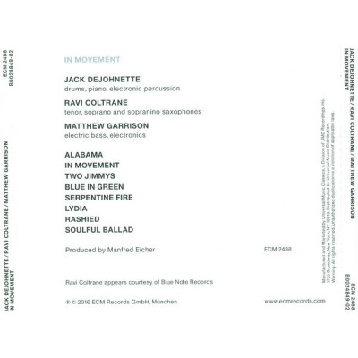 Jack DeJohnette / Ravi Coltrane / Matthew Garrison - In Movement (CD, Album)