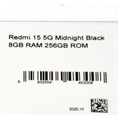 XIAOMI REDMI 15 5G 256GB NEGRO NUEVO
