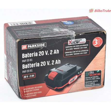 BATERIA DE IONES DE LITIO PARKSIDE PAP 20 B1 20V 2AH