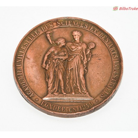 MEDALLA BRUSELAS 1888 ACADEMIA DE LAS CIENCIAS Y LAS ARTES