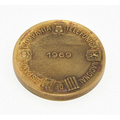 MEDALLA LLEGADA LUNA TELEFONICA 1969