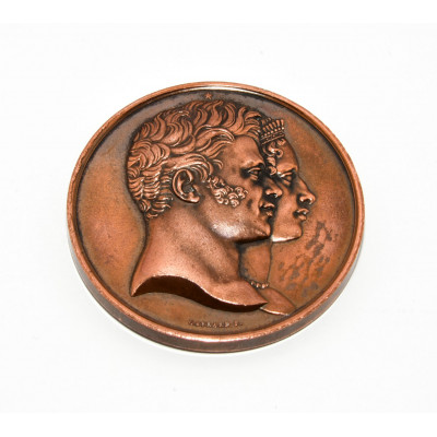 MEDALLA LOUIS XVIII NACIMIENTO HENRI DUQUE DE BURDEOS 1820