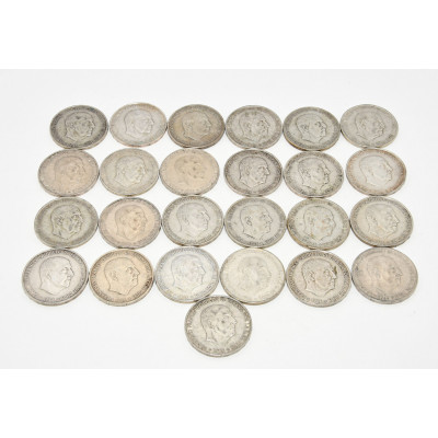 LOTE DE 25 MONEDAS DE PLATA FRANCO 1966