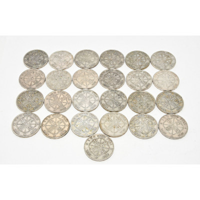 LOTE DE 25 MONEDAS DE PLATA FRANCO 1966