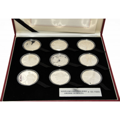 LOTE DE 9 MONEDAS DE PLATA PAPA JUAN PABLO II 151/1000