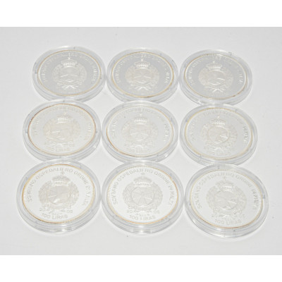 LOTE DE 9 MONEDAS DE PLATA PAPA JUAN PABLO II 151/1000