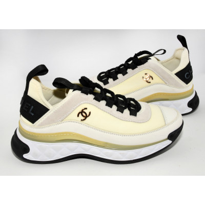 ZAPATILLAS CHANEL CREMA TERCIOPELO BEIGE| BILBOTRUKE SEGUNDA MANO