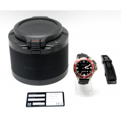 RELOJ AUTOMÁTICO HAMILTON KHAKI NAVY FROGMAN TITANIUM - BISEL ROJO - 47MM H778050