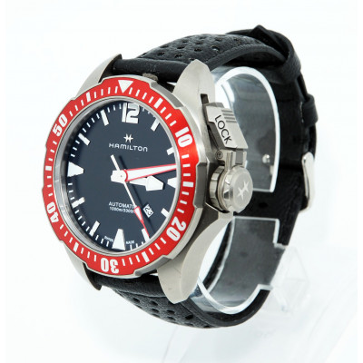 RELOJ AUTOMÁTICO HAMILTON KHAKI NAVY FROGMAN TITANIUM - BISEL ROJO - 47MM H778050