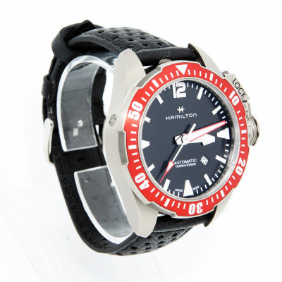 RELOJ AUTOMÁTICO HAMILTON KHAKI NAVY FROGMAN TITANIUM - BISEL ROJO - 47MM H778050