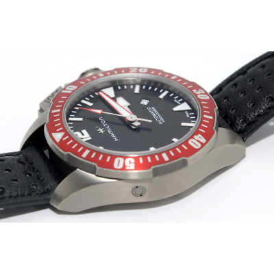 RELOJ AUTOMÁTICO HAMILTON KHAKI NAVY FROGMAN TITANIUM - BISEL ROJO - 47MM H778050