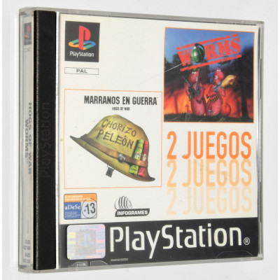 VIDEOJUEGO PSX 2 EN 1 MARRANOS EN GUERRA Y WORMS