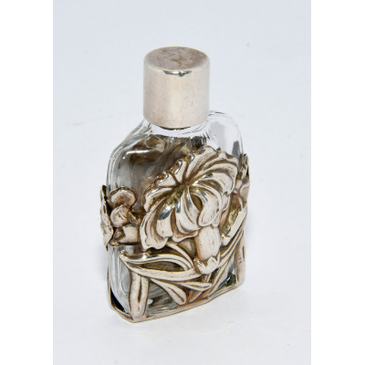 FRASCO PERFUME PLATA Y CRISTAL