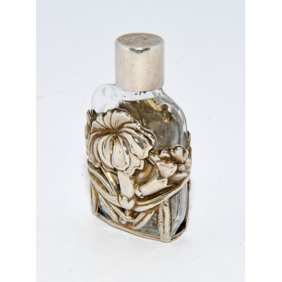 FRASCO PERFUME PLATA Y CRISTAL