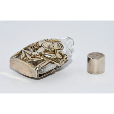 FRASCO PERFUME PLATA Y CRISTAL