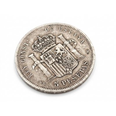 MONEDA 5 PESETAS 1885 ALFONSO XII PLATA