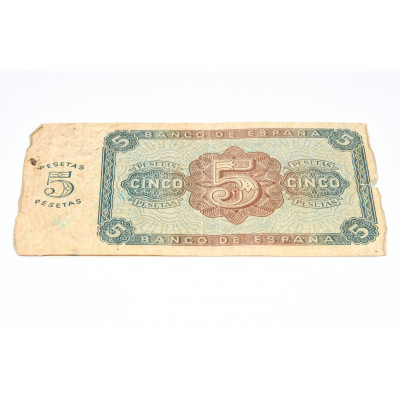 BILLETE 5 PESETAS BURGOS 1938 SERIE A
