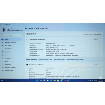 HP 15S-EQ1087NS AMD RYZEN 5 4500U 256GB SSD 8GB RAM DDR4