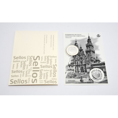 SELLO PLATA PRUEBA DE ARTISTA SANTIAGO COMPOSTELA 3 EUROS