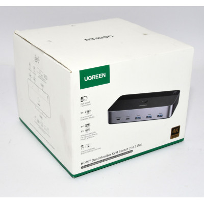 SWITCH HDMI UGREEN DUAL MONITOR KVM 4K 60HZ PRECINTADO