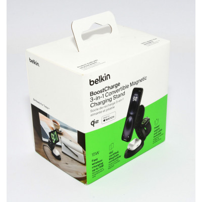BELKIN BOOSTCHARGE CARGADOR INALÁMBRICO MAGNÉTICO CONVERTIBLE QI2 PRECINTADO