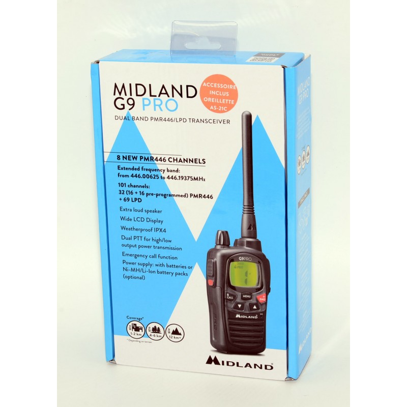 Midland G9 PRO dual band radio transceiver black