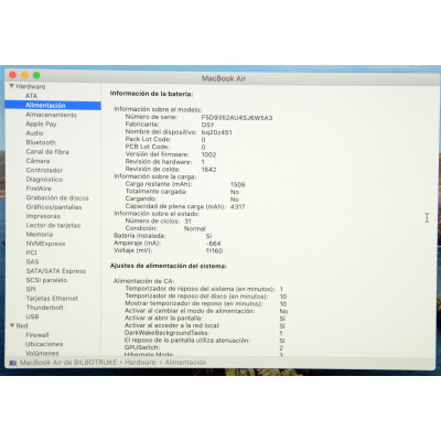 MACBOOK AIR 13 (2019) A1932 CORE I5 1.6GHZ 8RAM 256SSD