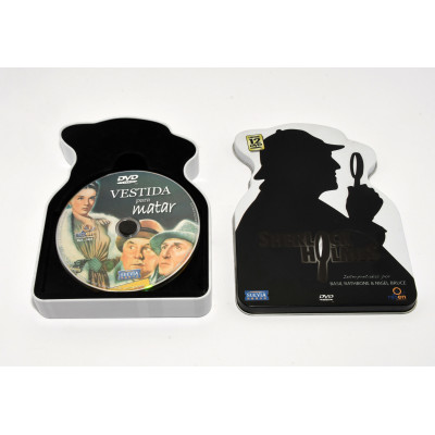 SHERLOCK HOLMES DE BASIL RATHBONE. ESTUCHE METALICO CON 12 PELICULAS