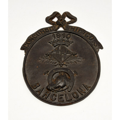 PLACA FORJADA CONCURSO HIPICO 1910 BARCELONA