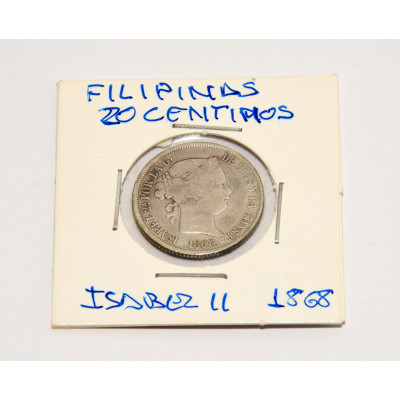 MONEDA 20 CENTIMOS 1968 ISABEL II FILIPINAS