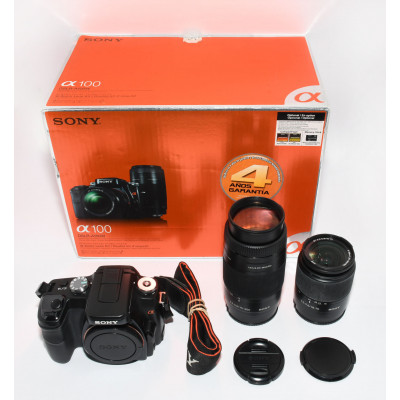 CAMARA REFLEX SONY ALPHA 100 CON 2 OBJETIVOS