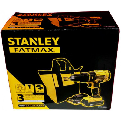 KIT TALADRO A BATERIA 18V STANLEY FATMAX SFMCD626D2-QW