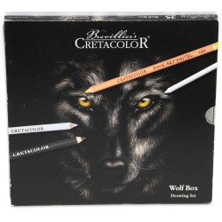 KIT DE DIBUJO CRETACOLOR 25 PIEZAS WOLF BOX