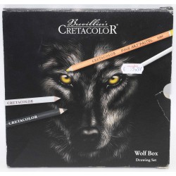 KIT DE DIBUJO CRETACOLOR 25 PIEZAS WOLF BOX
