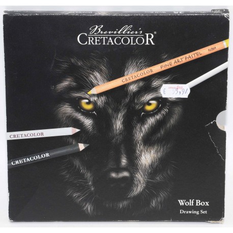 KIT DE DIBUJO CRETACOLOR 25 PIEZAS WOLF BOX
